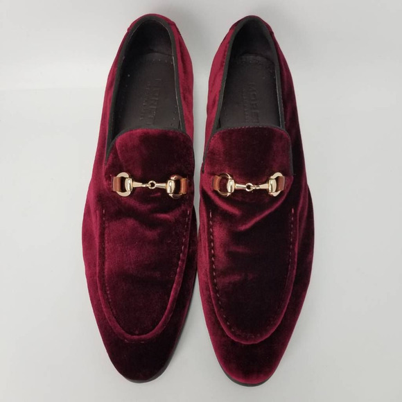 Moretti Black Label Mens Slip On Suede Loafers Shoes Red Size 10 - Picture 3 of 12